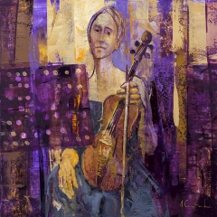 Violinista - 50x50 cms.